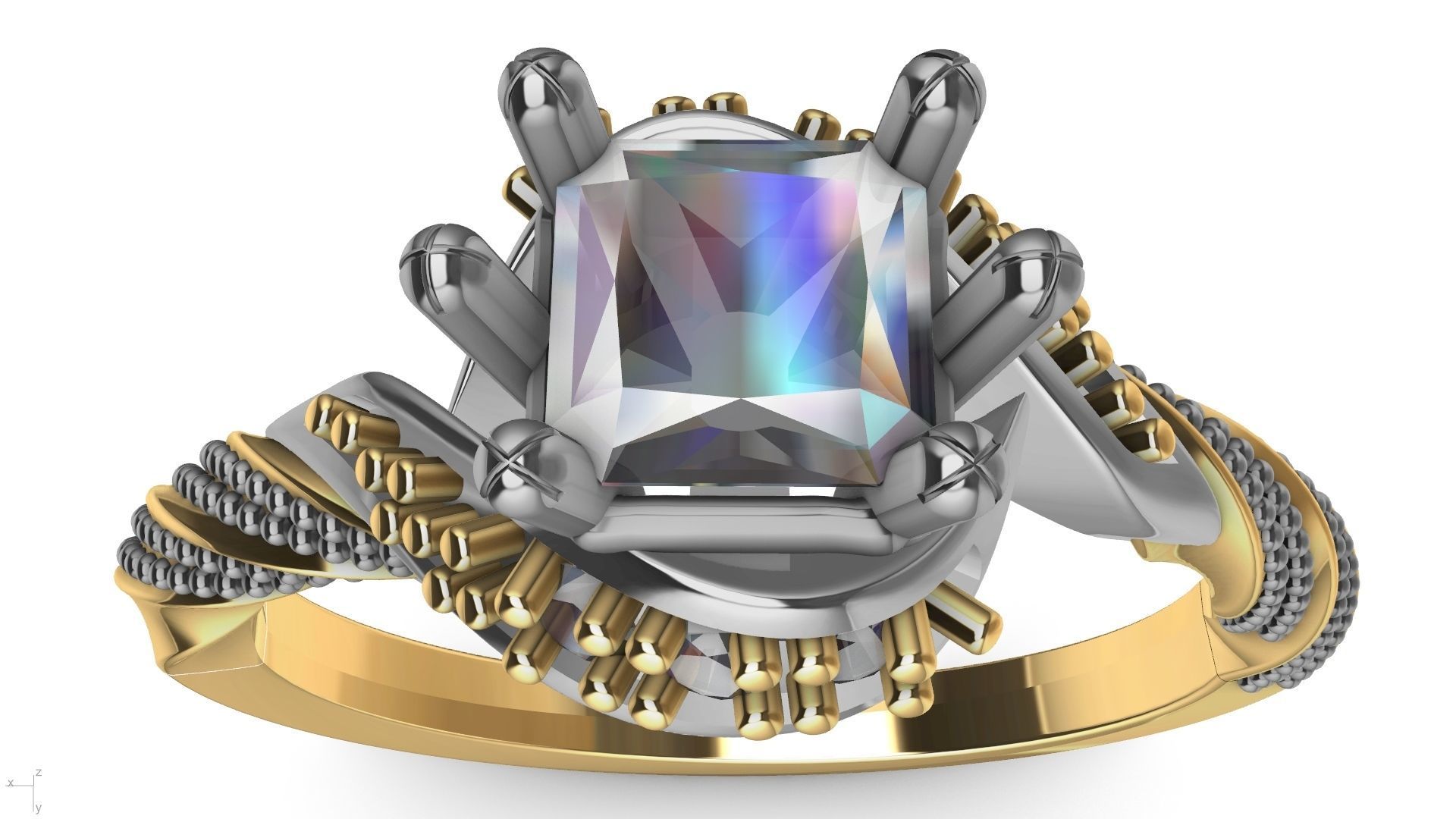 twisted shank milgrain engagement ring stl verified  3D print model_25