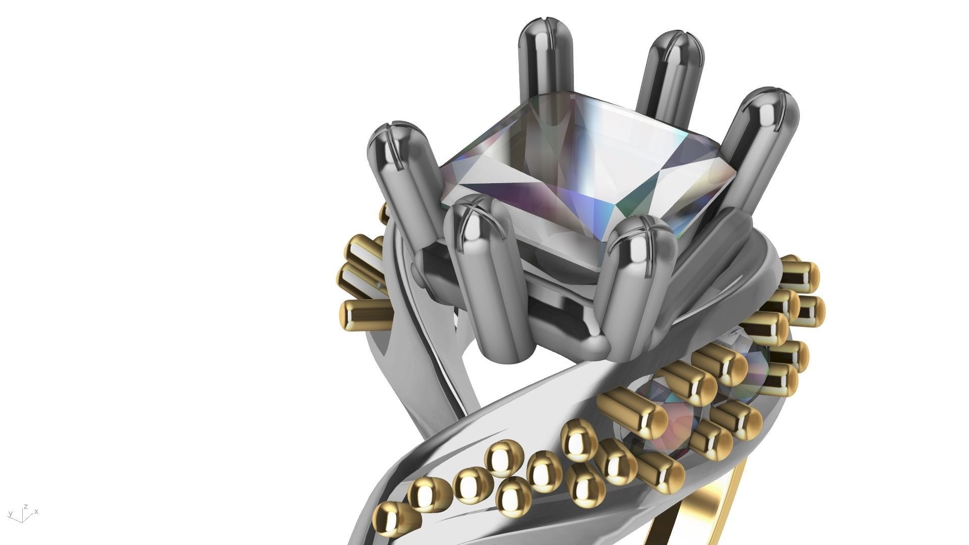 twisted shank milgrain engagement ring stl verified  3D print model_18