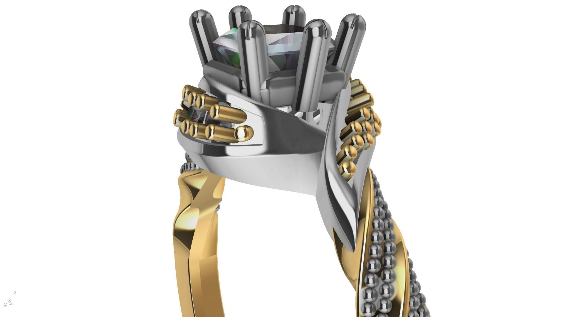 twisted shank milgrain engagement ring stl verified  3D print model_21