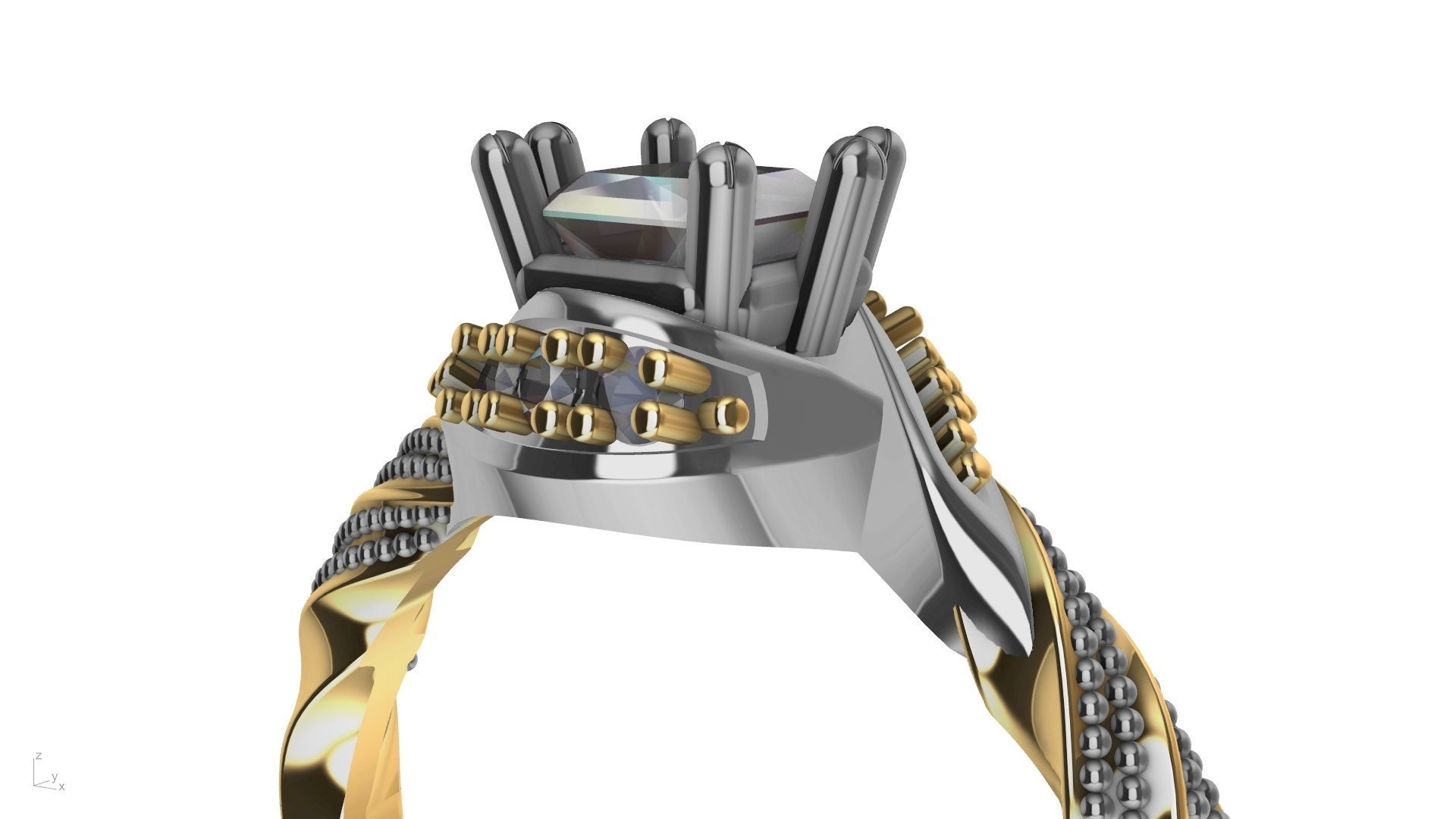 twisted shank milgrain engagement ring stl verified  3D print model_20