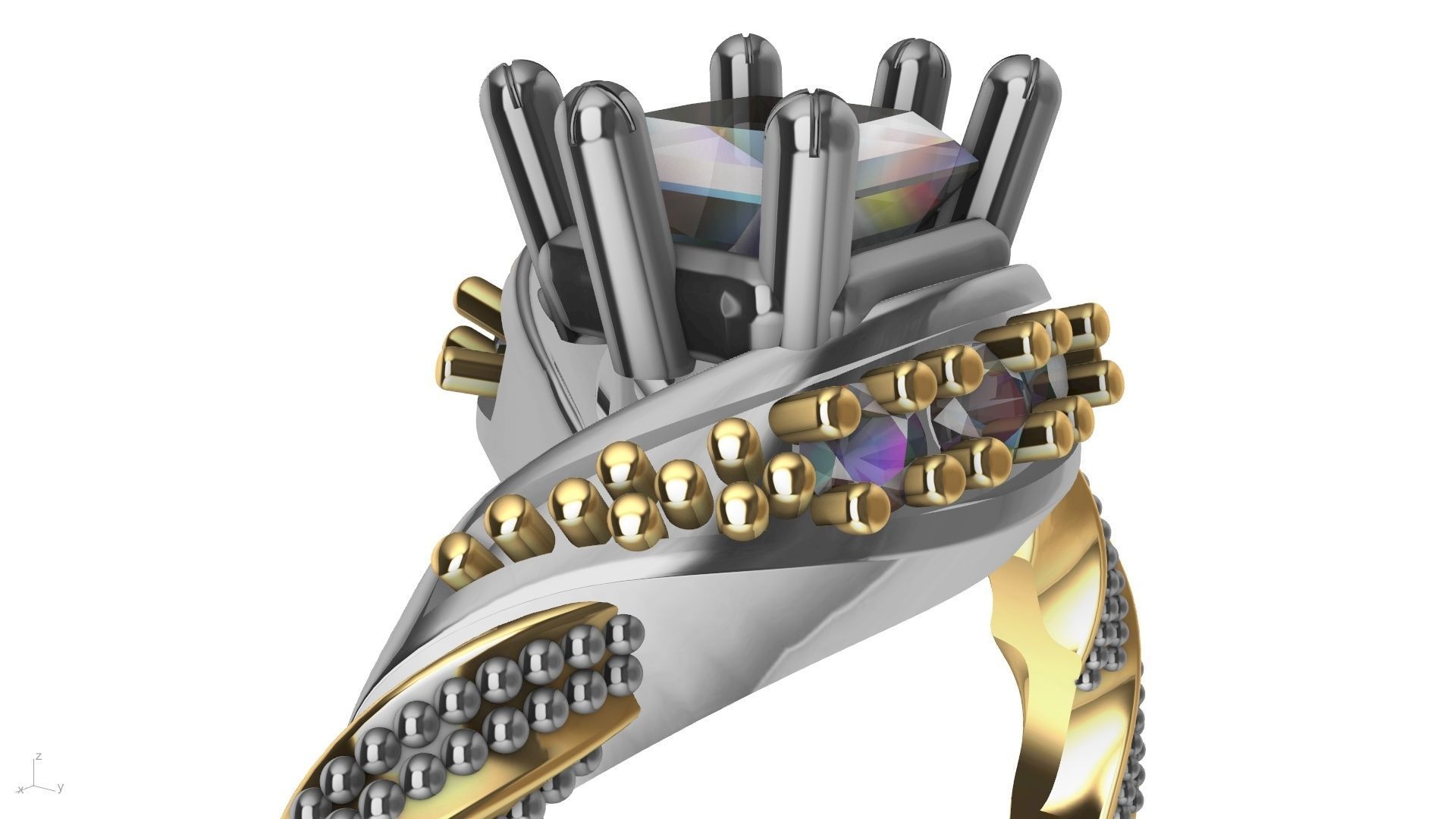 twisted shank milgrain engagement ring stl verified  3D print model_26