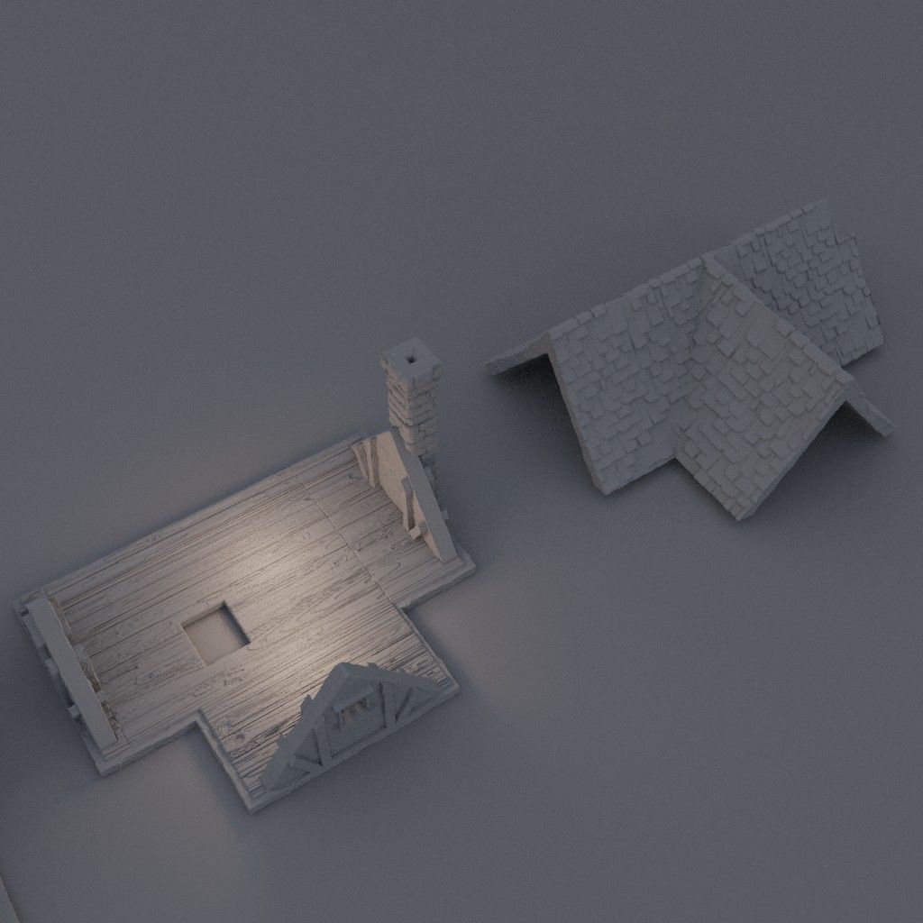 Medieval Small Market Tabletop Terrain 28 MM 3D print model_6