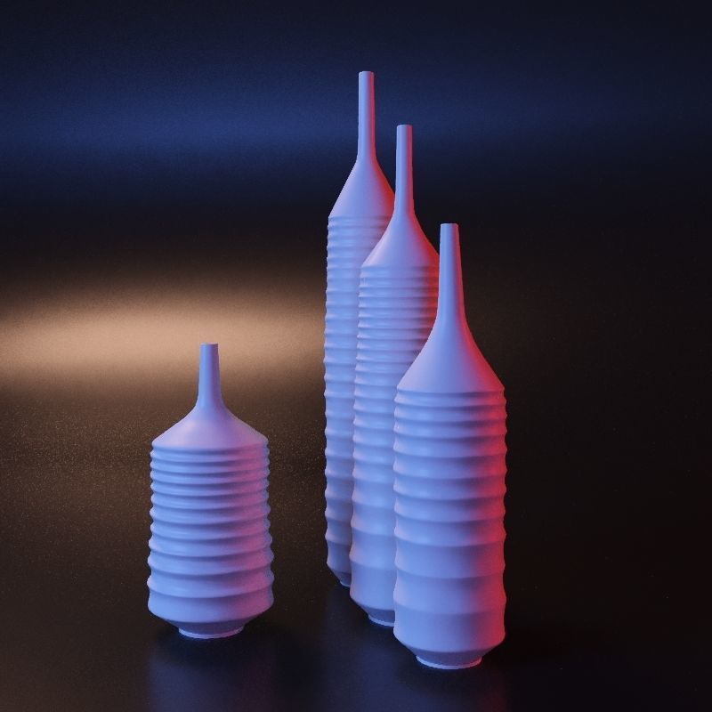 Vase set 2 three vases 3D print model_5