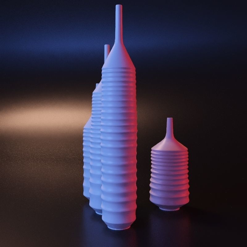 Vase set 2 three vases 3D print model_9