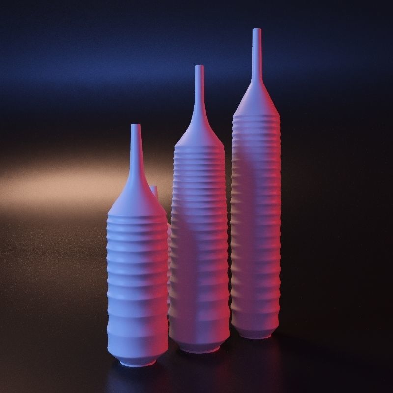 Vase set 2 three vases 3D print model_11
