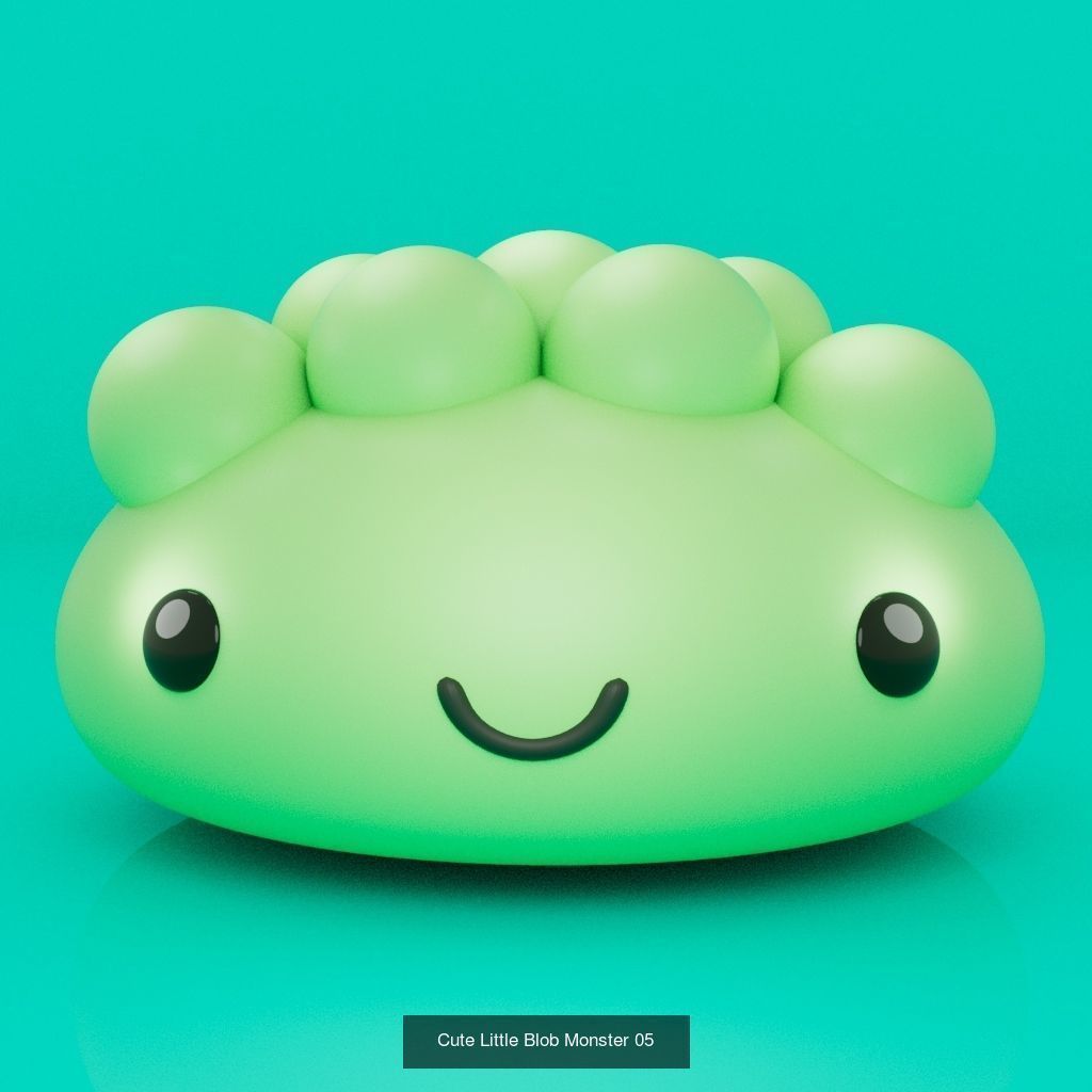 Cute Little Blob Monsters 3D Model Collection_5