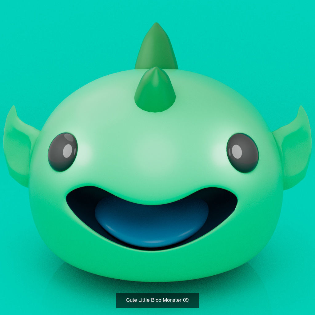 Cute Little Blob Monsters 3D Model Collection_9