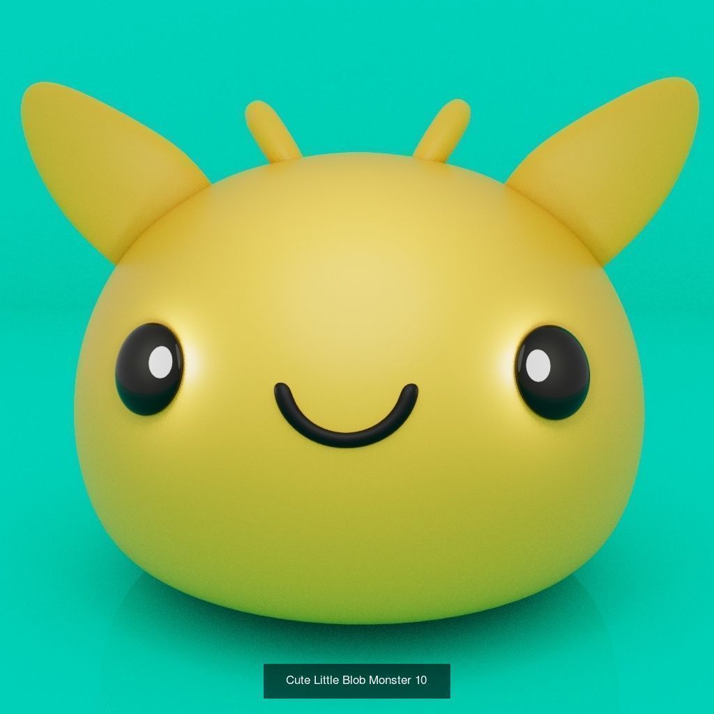 Cute Little Blob Monsters 3D Model Collection_10