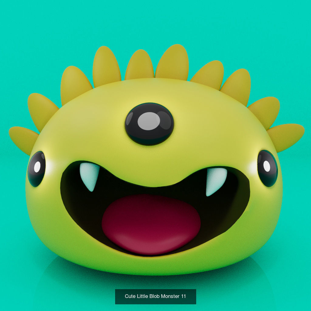 Cute Little Blob Monsters 3D Model Collection_11