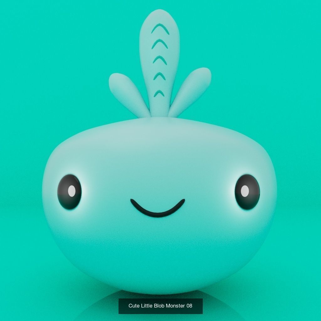 Cute Little Blob Monsters 3D Model Collection_8