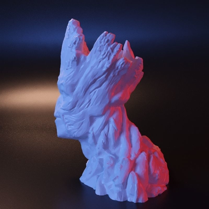 Groot vase 3D print model_10