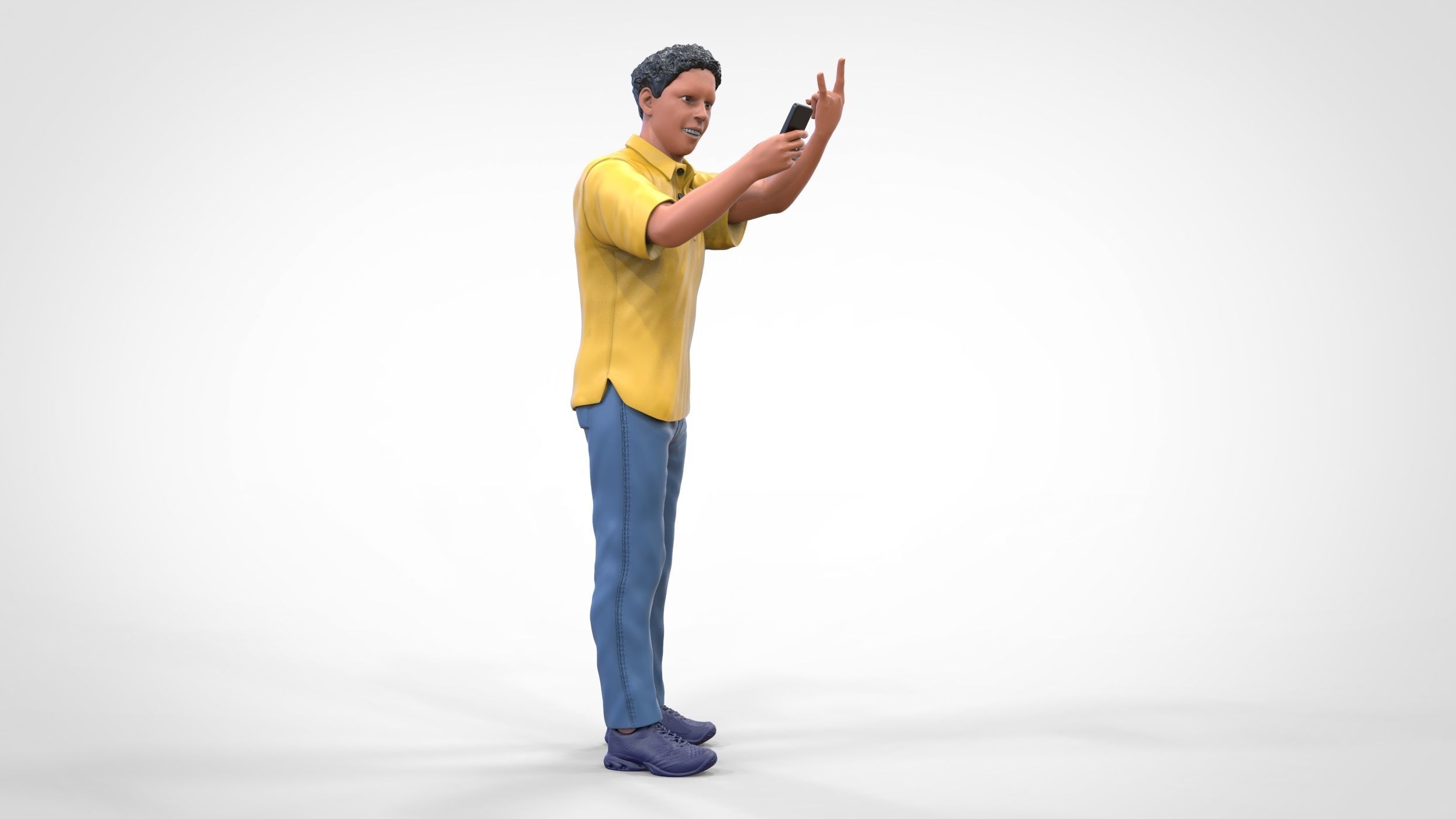 N2 standing person for racetracks or spectator 3D print model_21