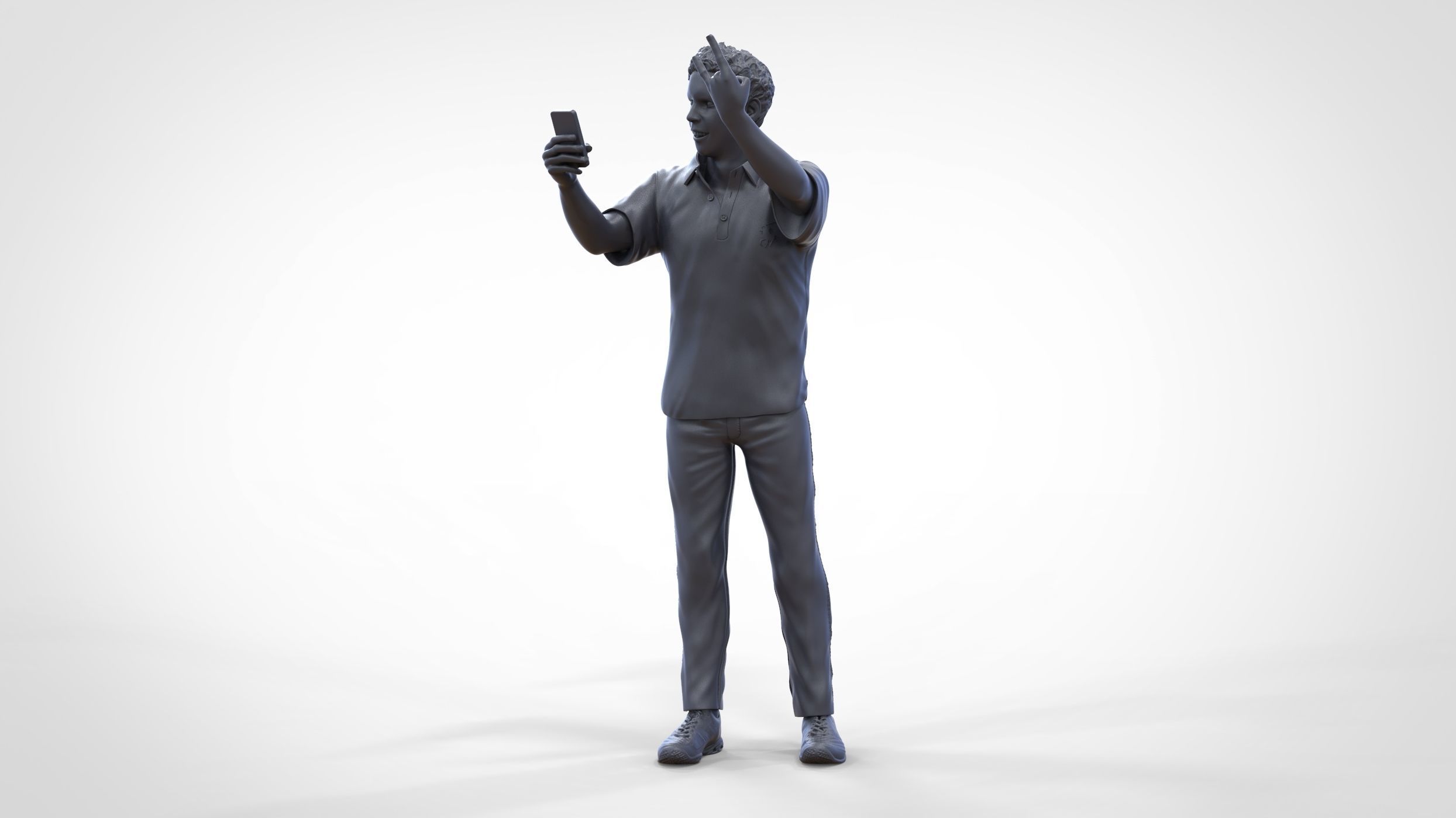 N2 standing person for racetracks or spectator 3D print model_25