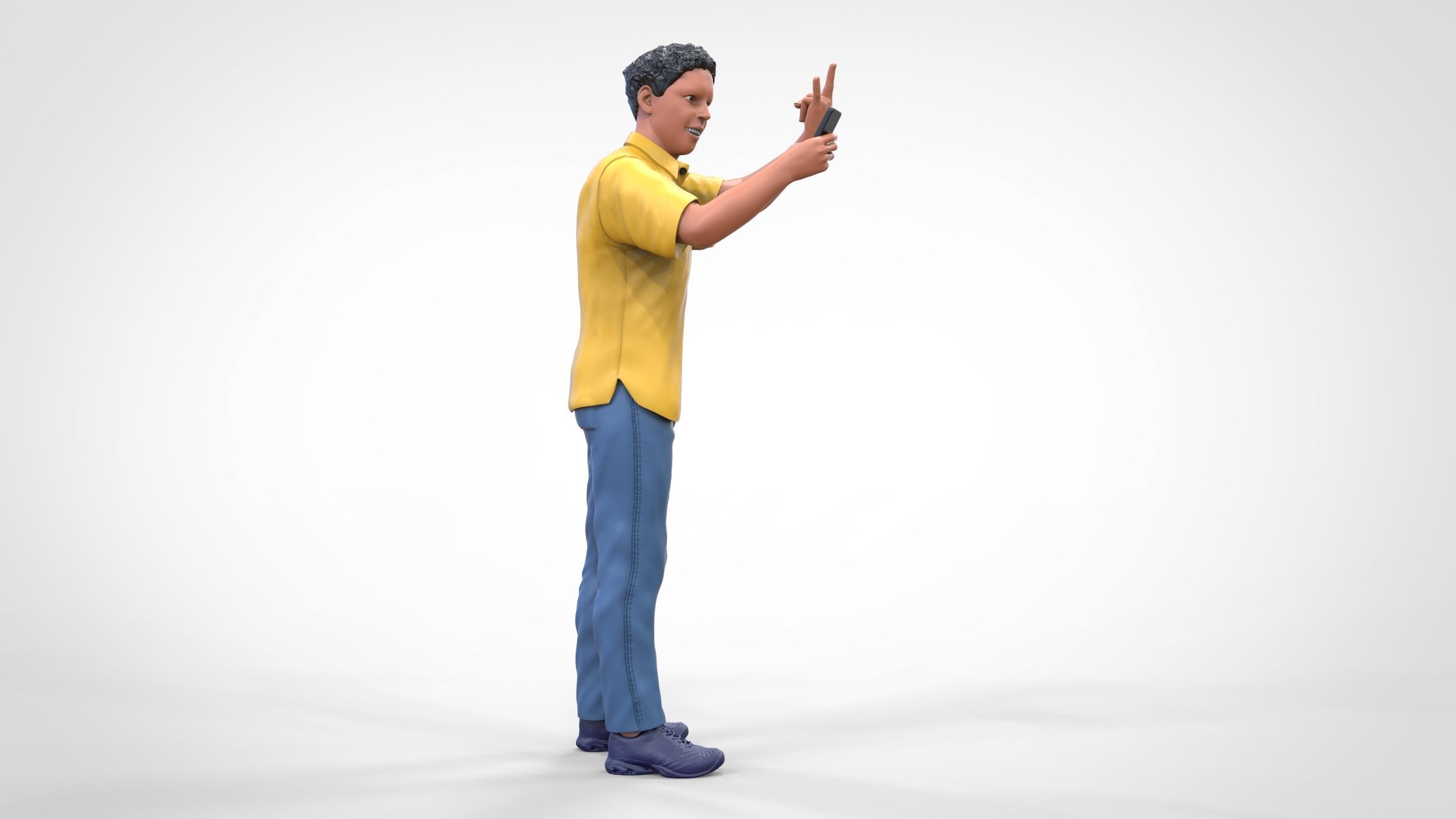 N2 standing person for racetracks or spectator 3D print model_20