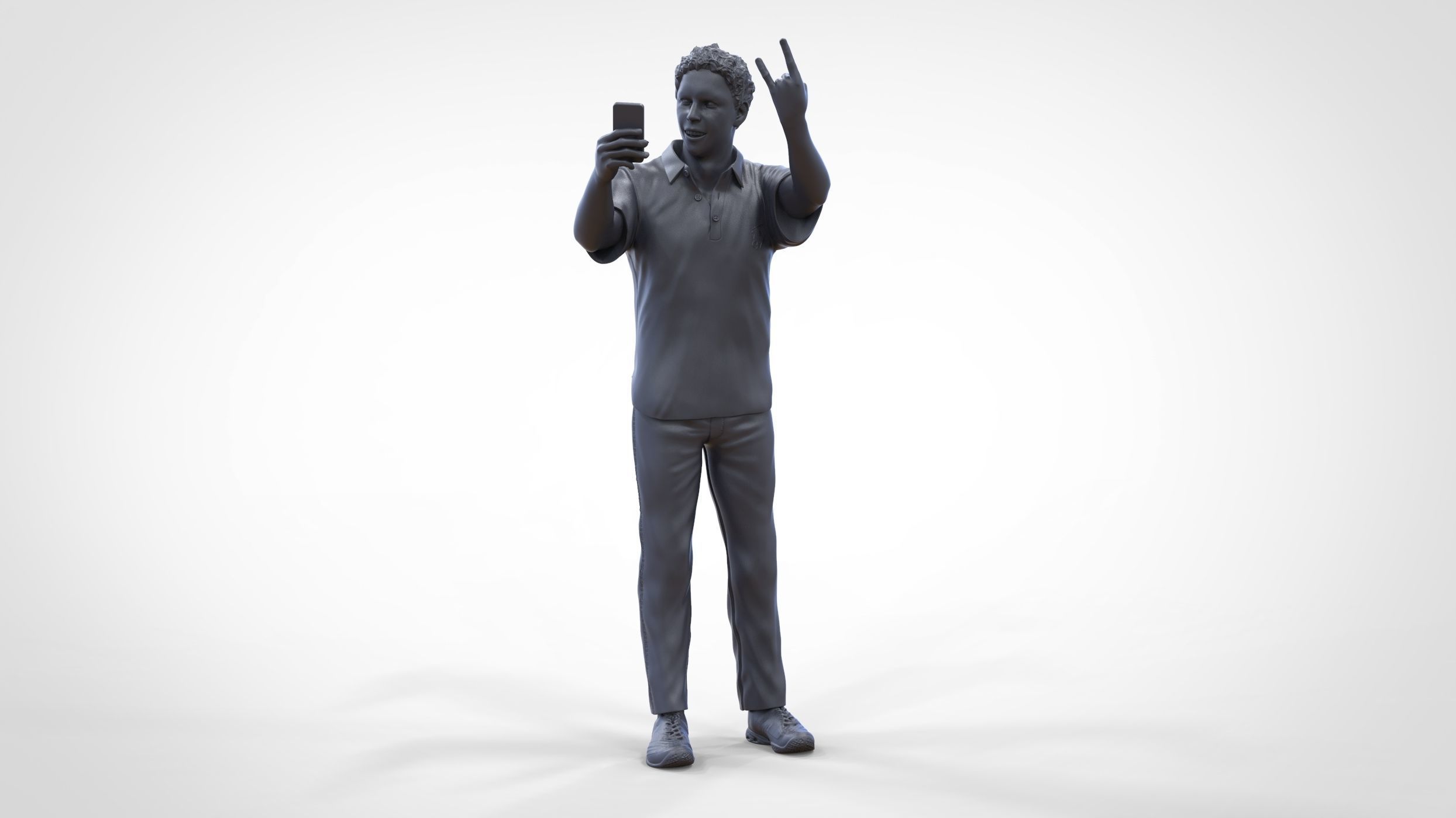 N2 standing person for racetracks or spectator 3D print model_36