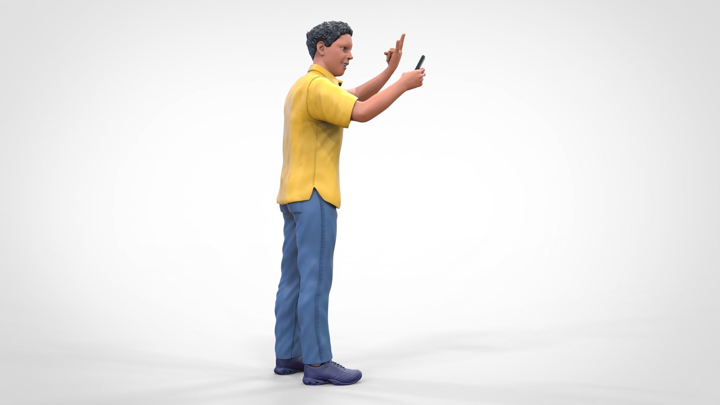 N2 standing person for racetracks or spectator 3D print model_19