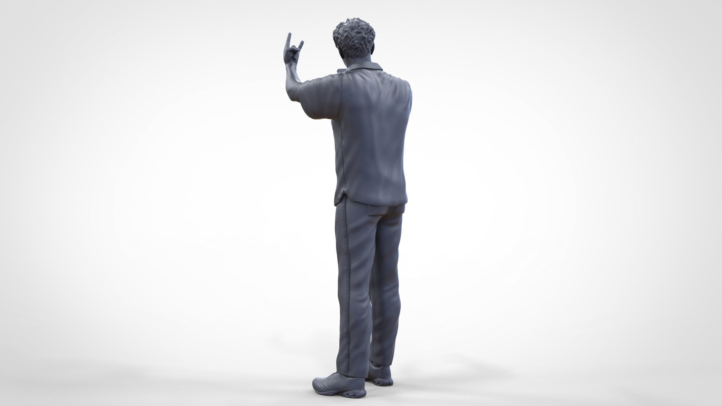 N2 standing person for racetracks or spectator 3D print model_29