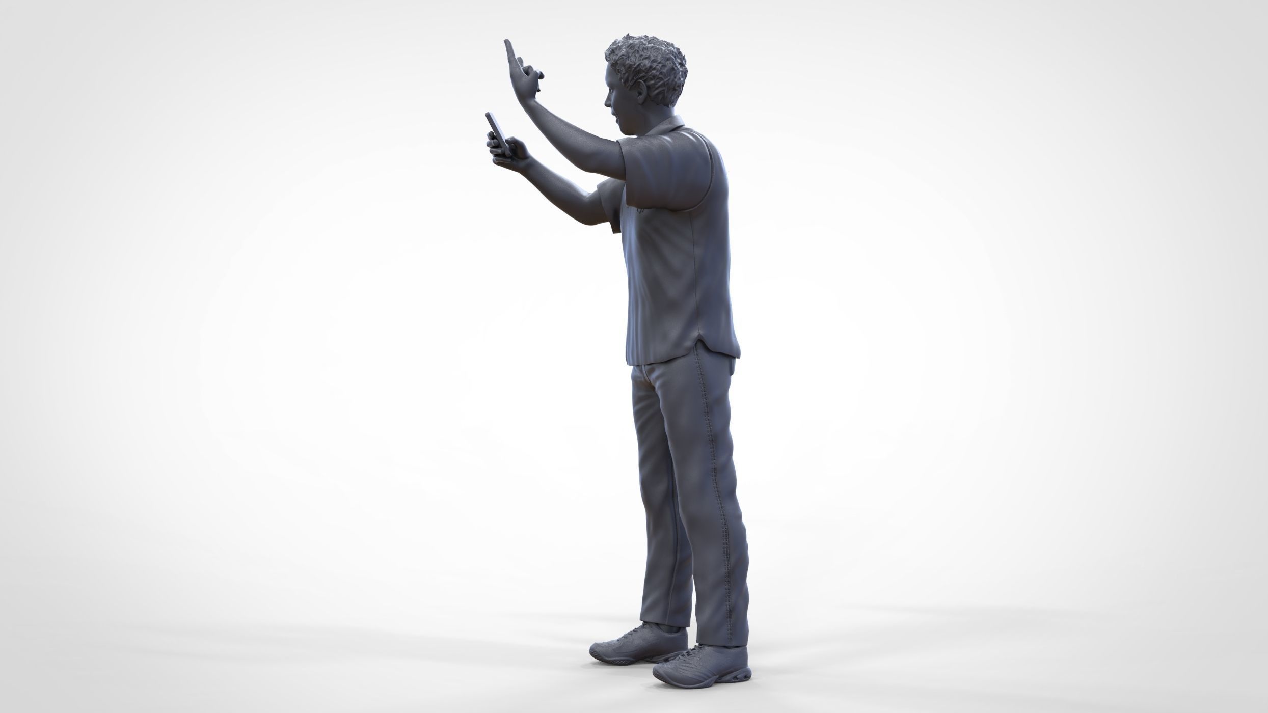 N2 standing person for racetracks or spectator 3D print model_27
