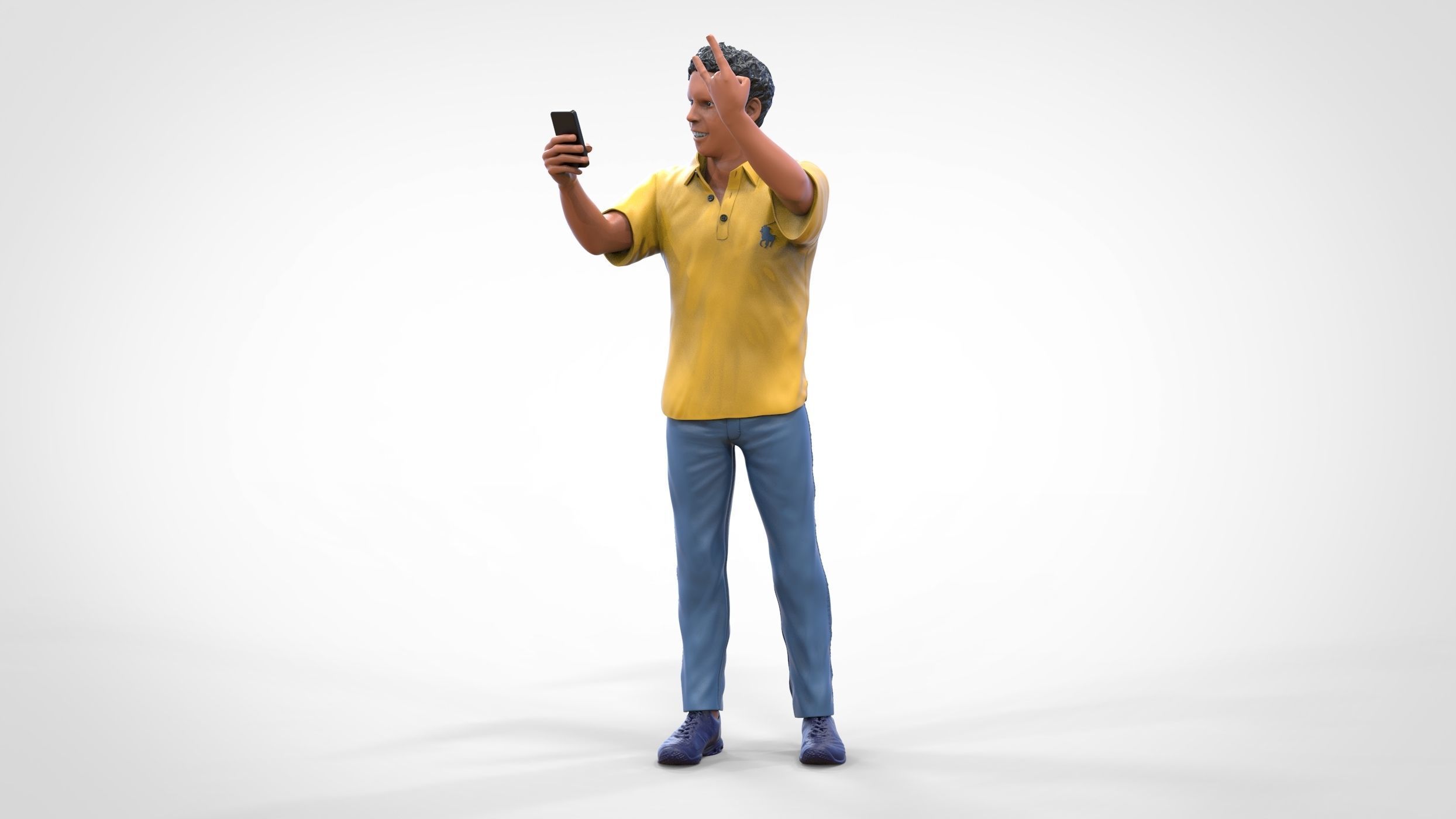 N2 standing person for racetracks or spectator 3D print model_3