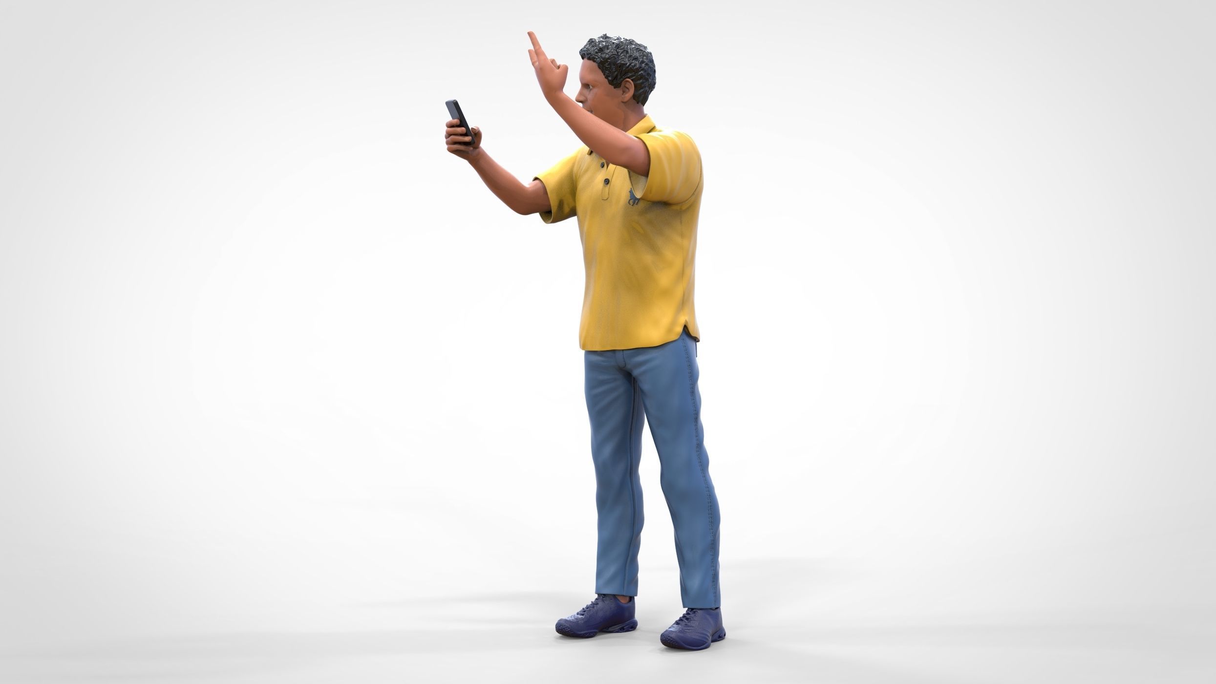 N2 standing person for racetracks or spectator 3D print model_5