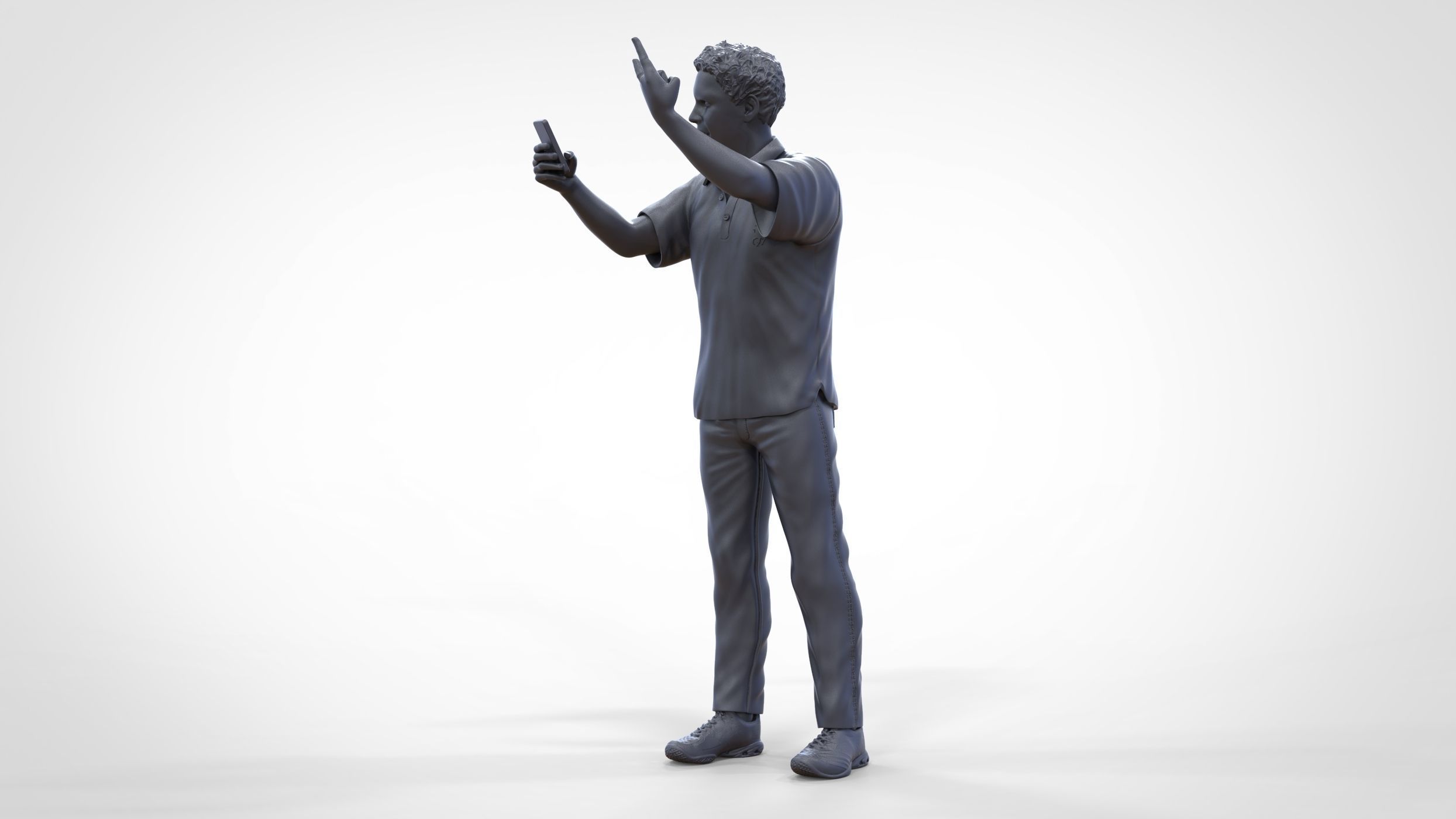 N2 standing person for racetracks or spectator 3D print model_26