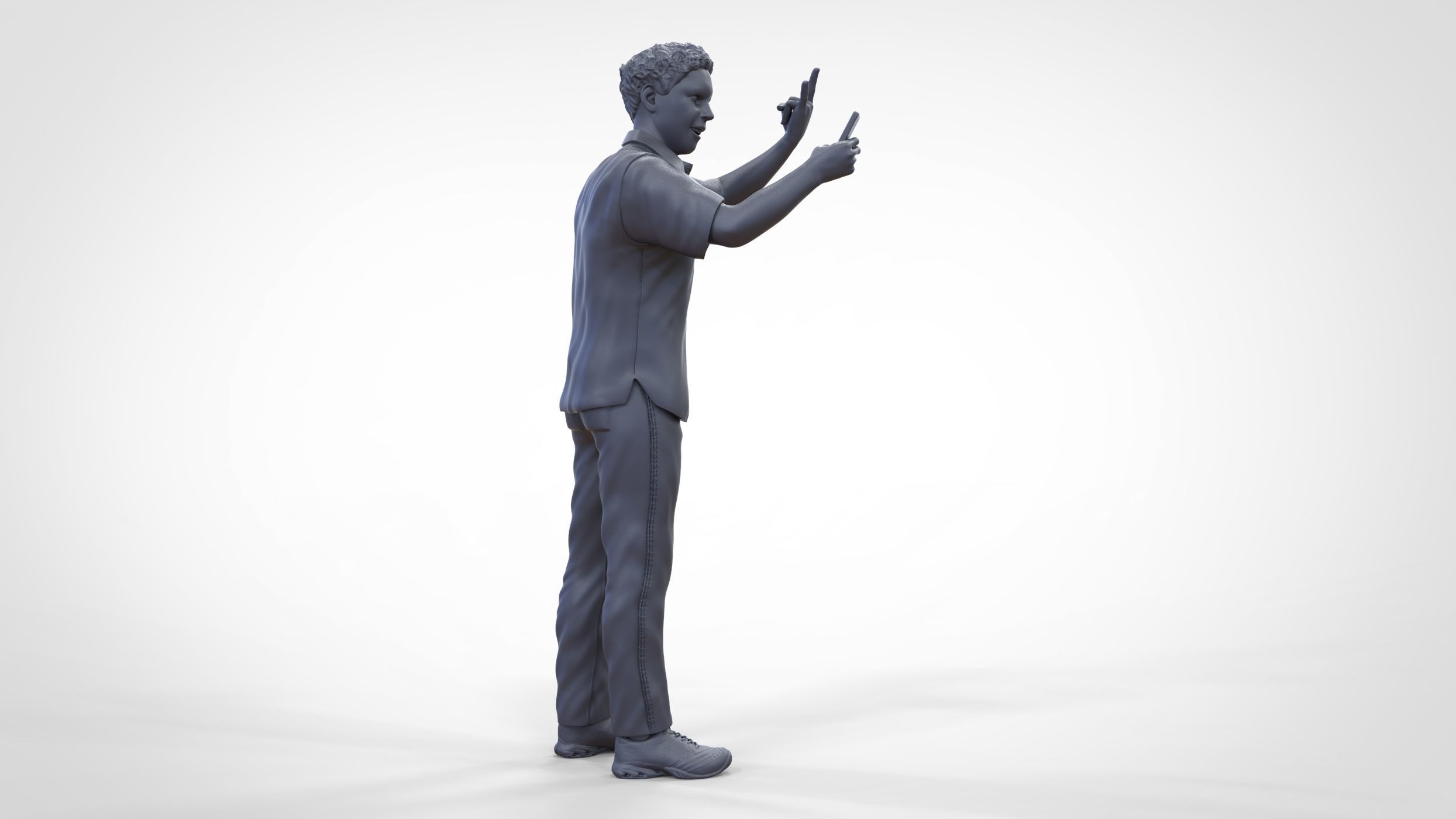 N2 standing person for racetracks or spectator 3D print model_33