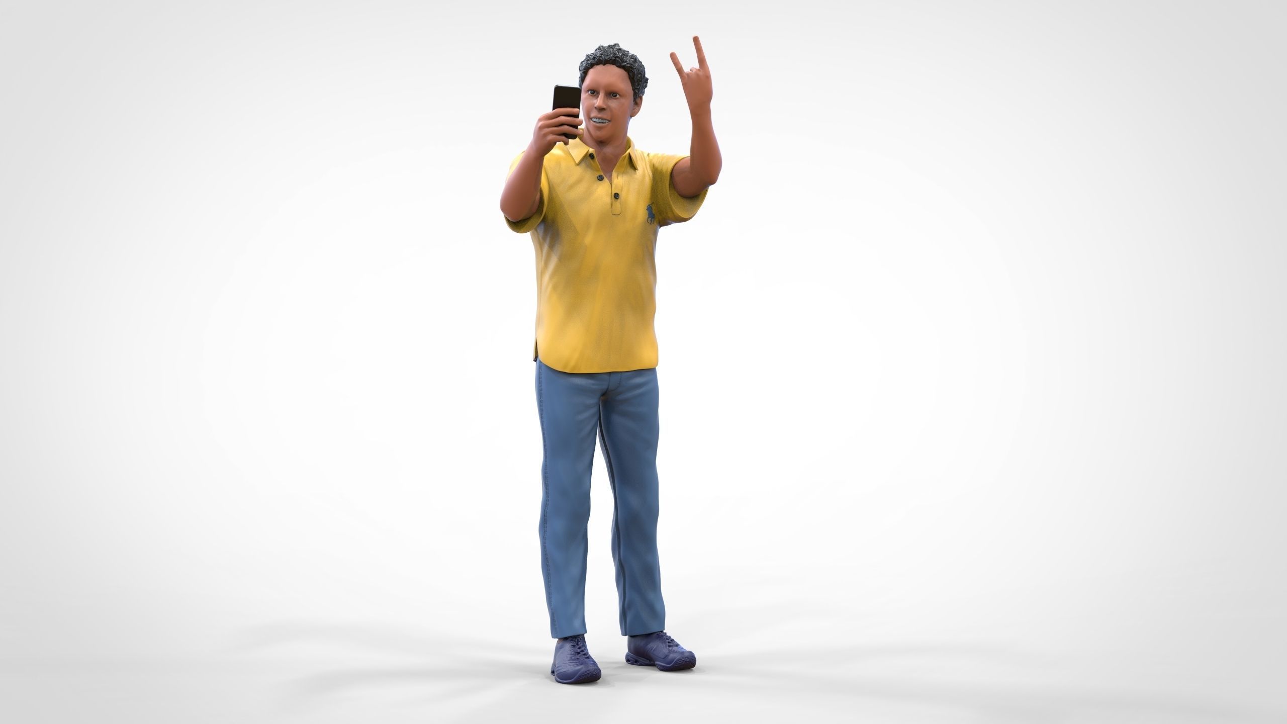 N2 standing person for racetracks or spectator 3D print model_23