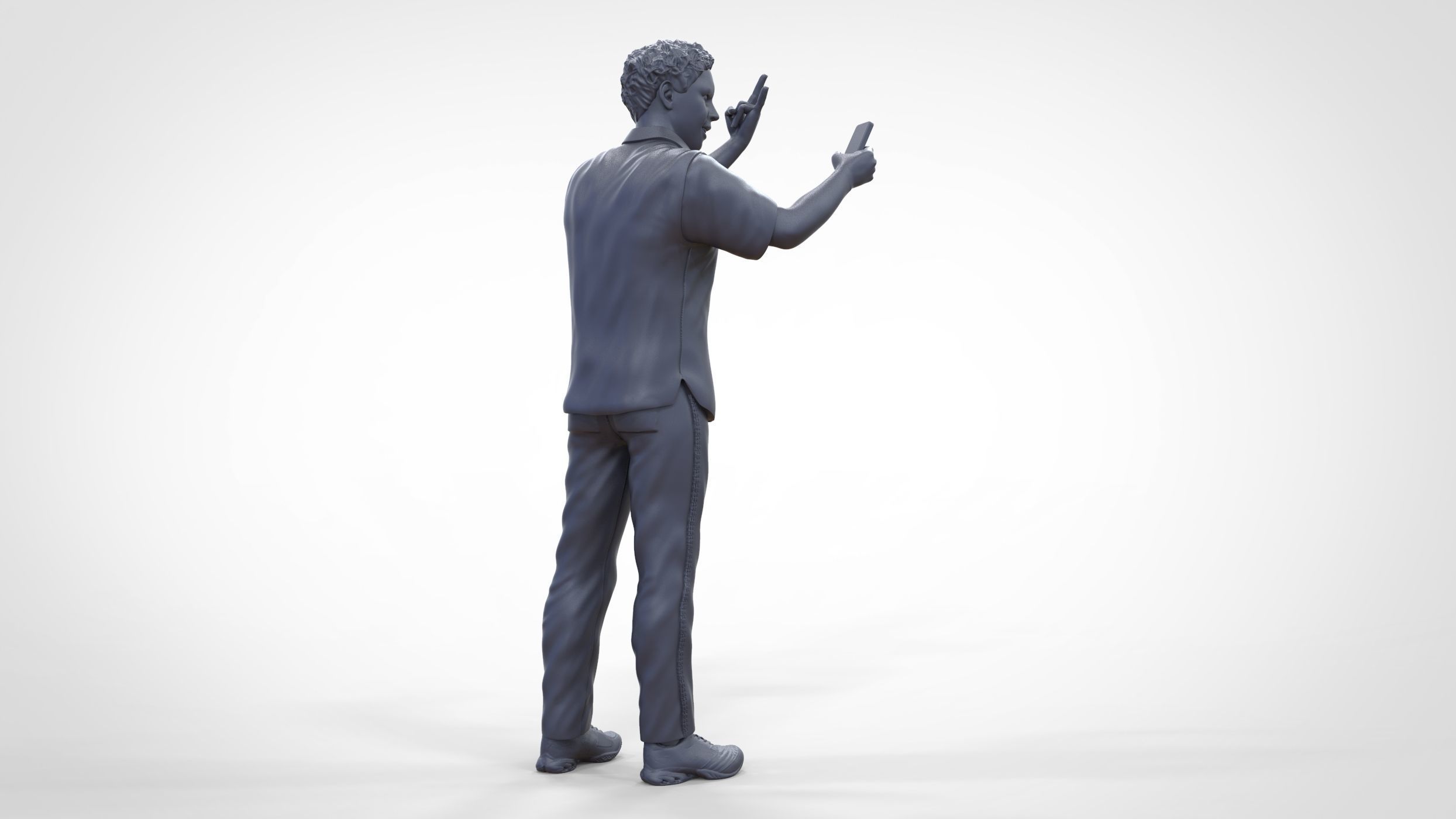 N2 standing person for racetracks or spectator 3D print model_32