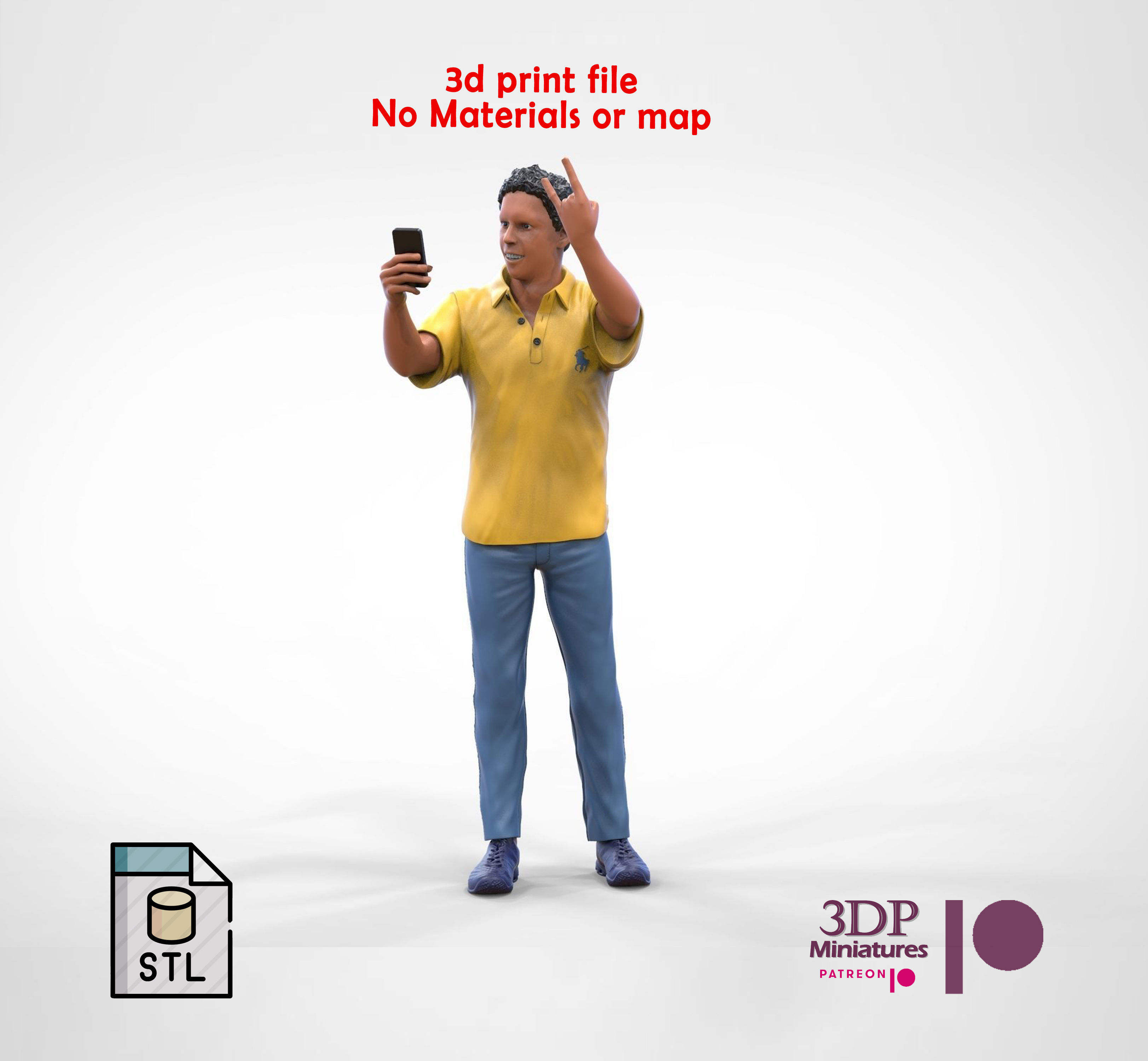 N2 standing person for racetracks or spectator 3D print model_1