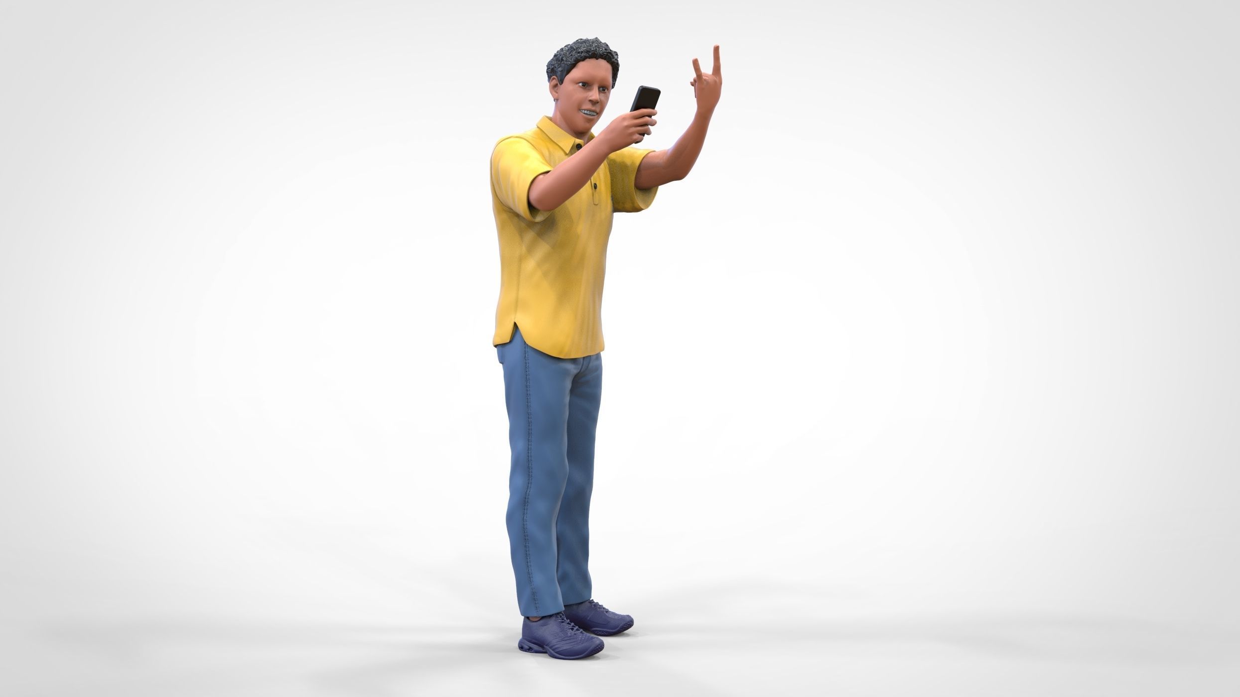 N2 standing person for racetracks or spectator 3D print model_22