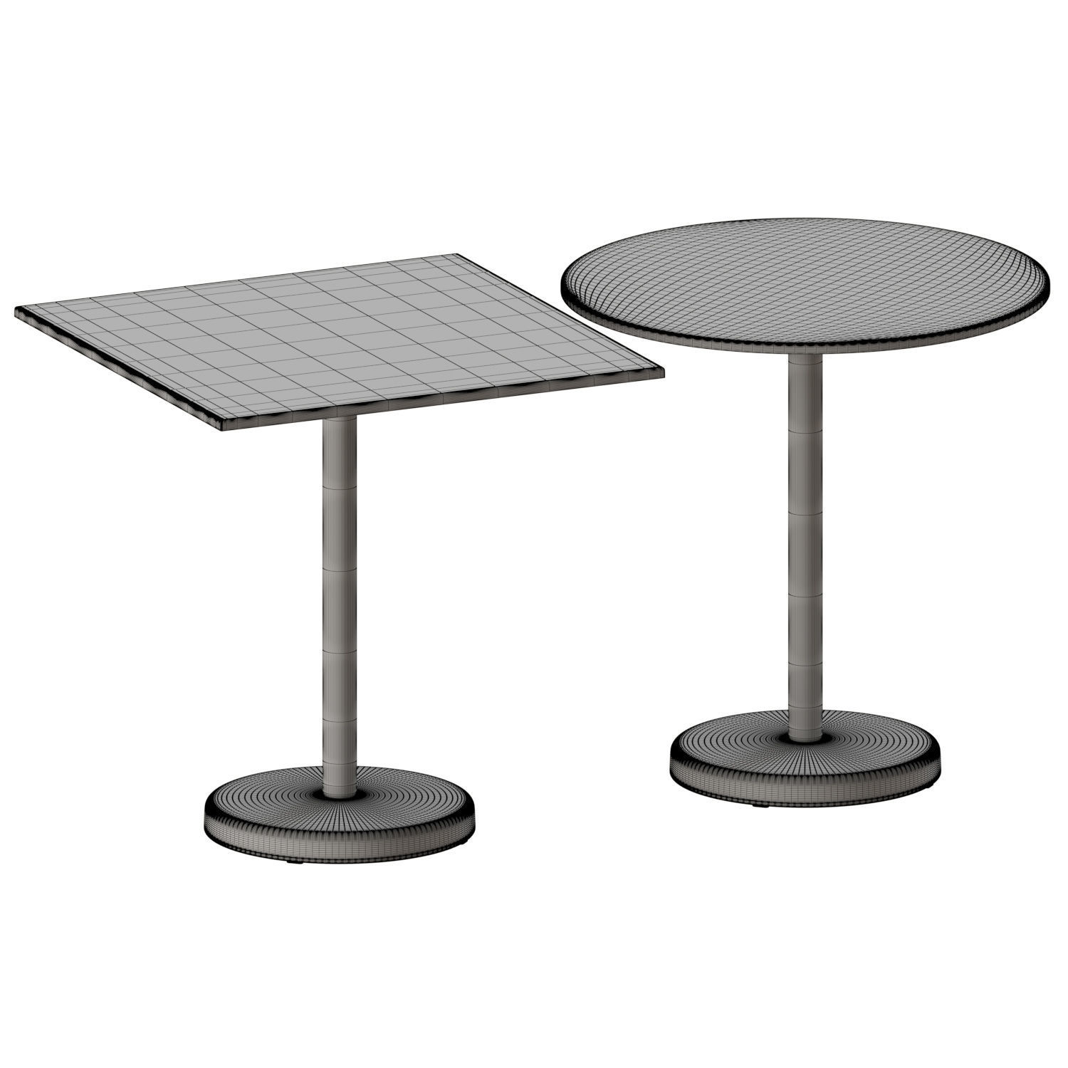Linear Steel Cafe Table 3D model_4