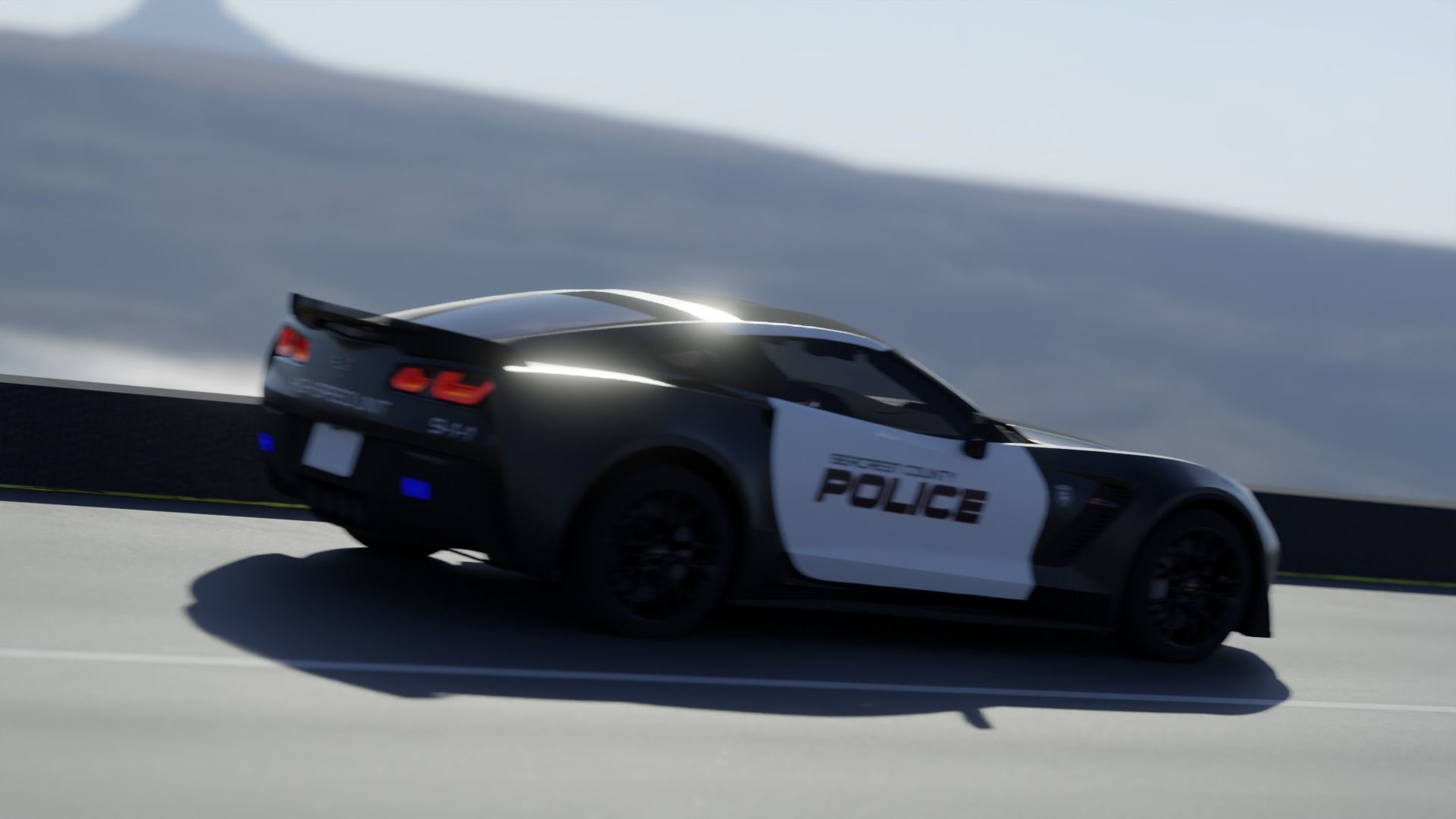 Police Corvette C7 3d Model Low-poly 3D model_8