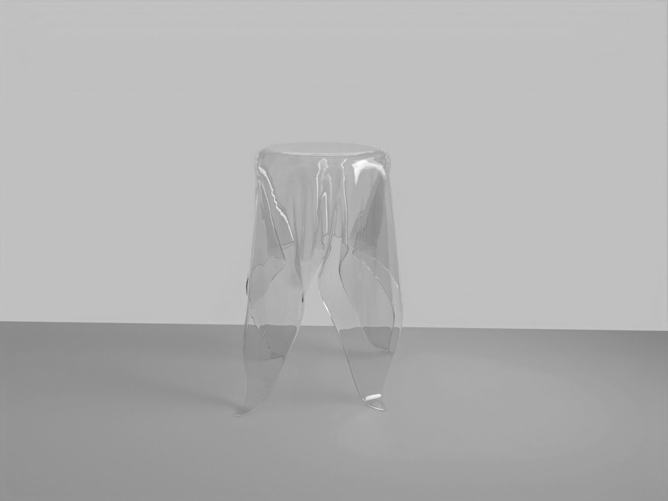 Tablecloth stool with cloth covering it Free 3D model_1