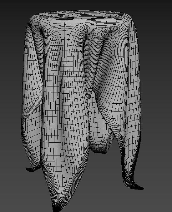 Tablecloth stool with cloth covering it Free 3D model_2