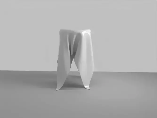 Tablecloth stool with cloth covering it