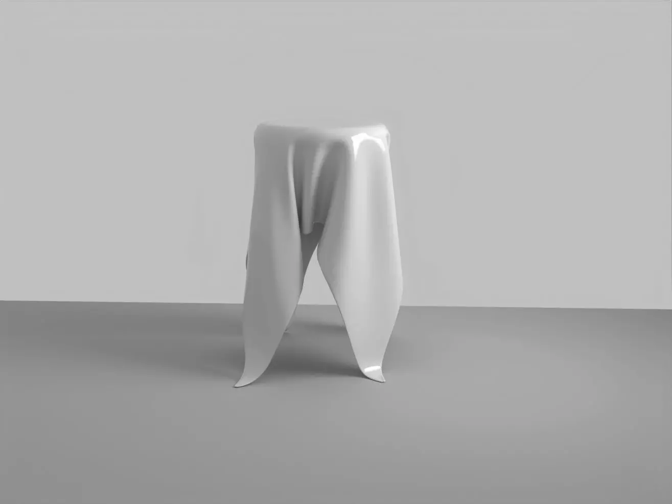Tablecloth stool with cloth covering it Free 3D model_0