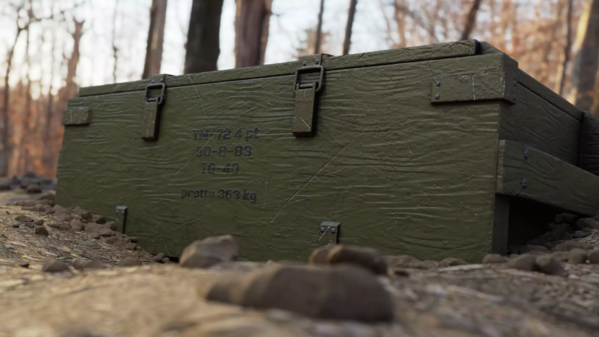 Military container Low-poly 3D model_0