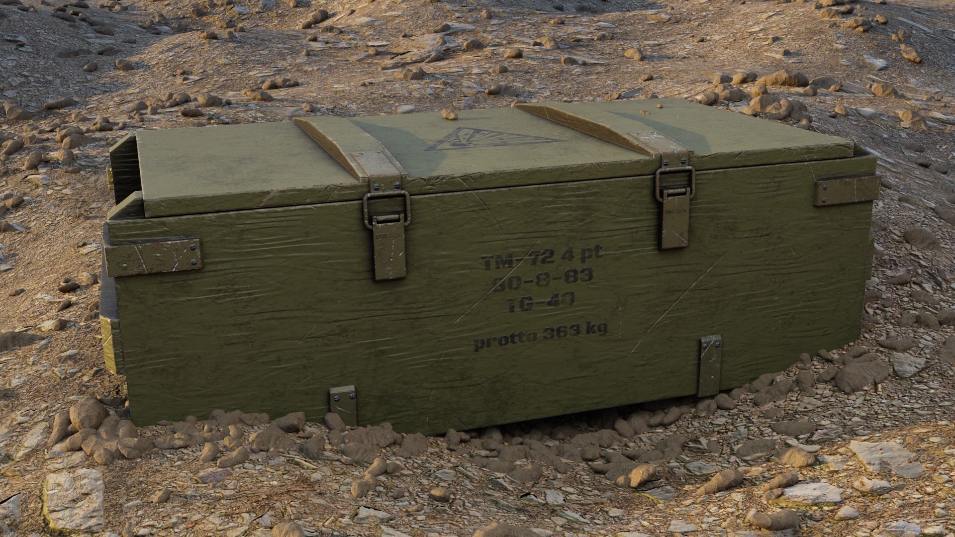 Military container Low-poly 3D model_2