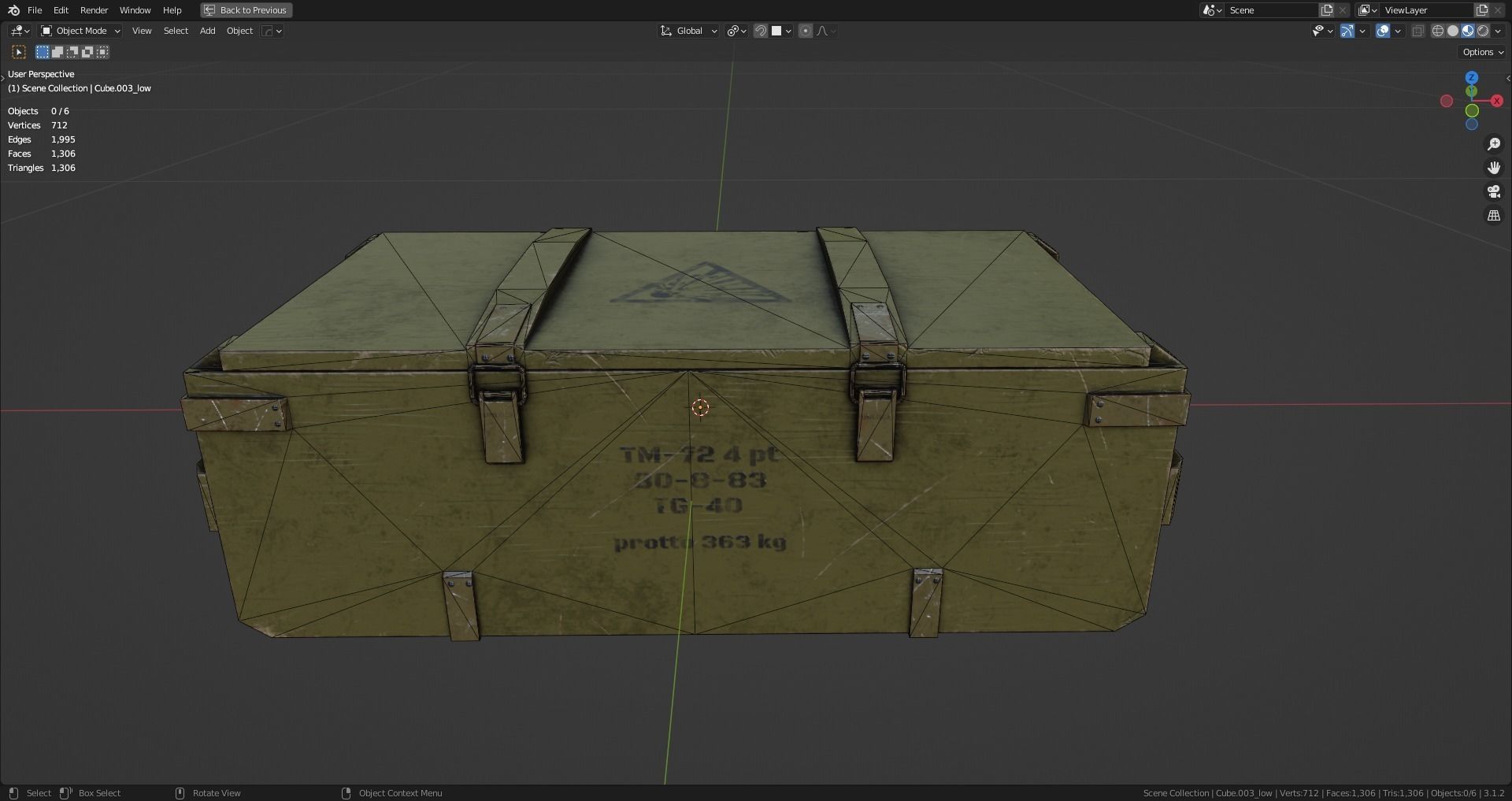 Military container Low-poly 3D model_3