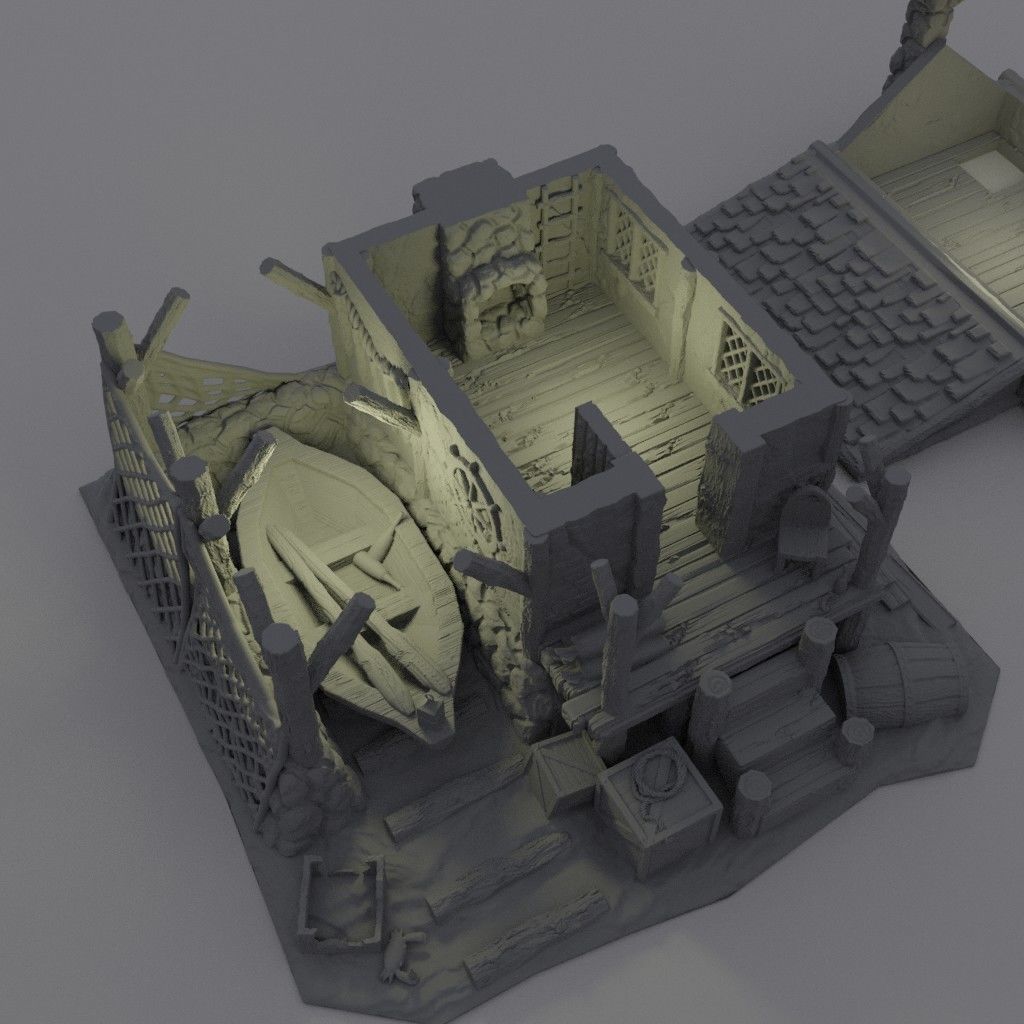 Seaside Shack Tabletop Terrain 28 MM 3D print model_4