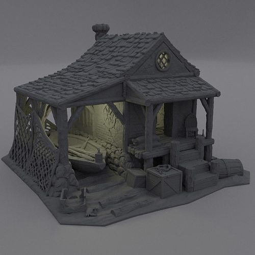 Seaside Shack Tabletop Terrain 28 MM 3D print model