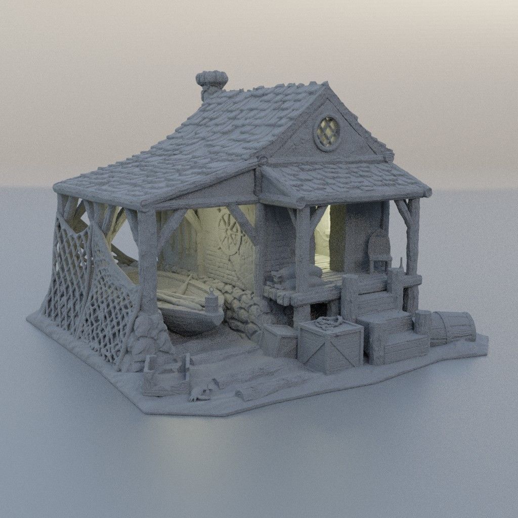 Seaside Shack Tabletop Terrain 28 MM 3D print model_6