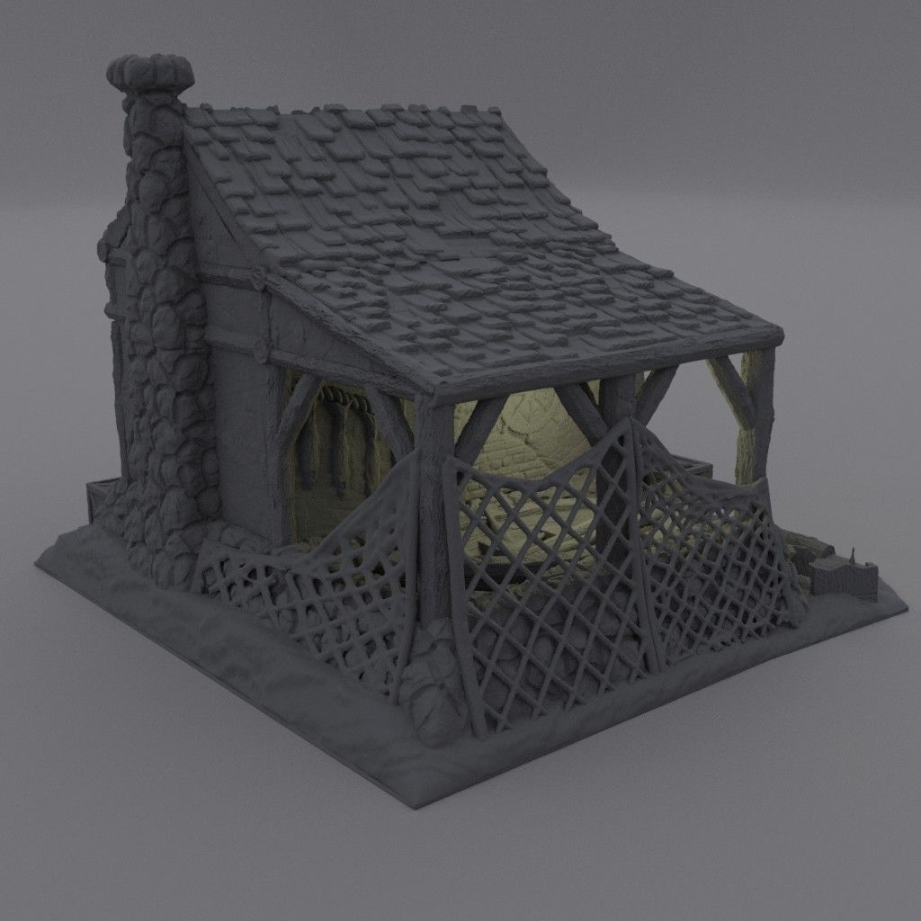 Seaside Shack Tabletop Terrain 28 MM 3D print model_3