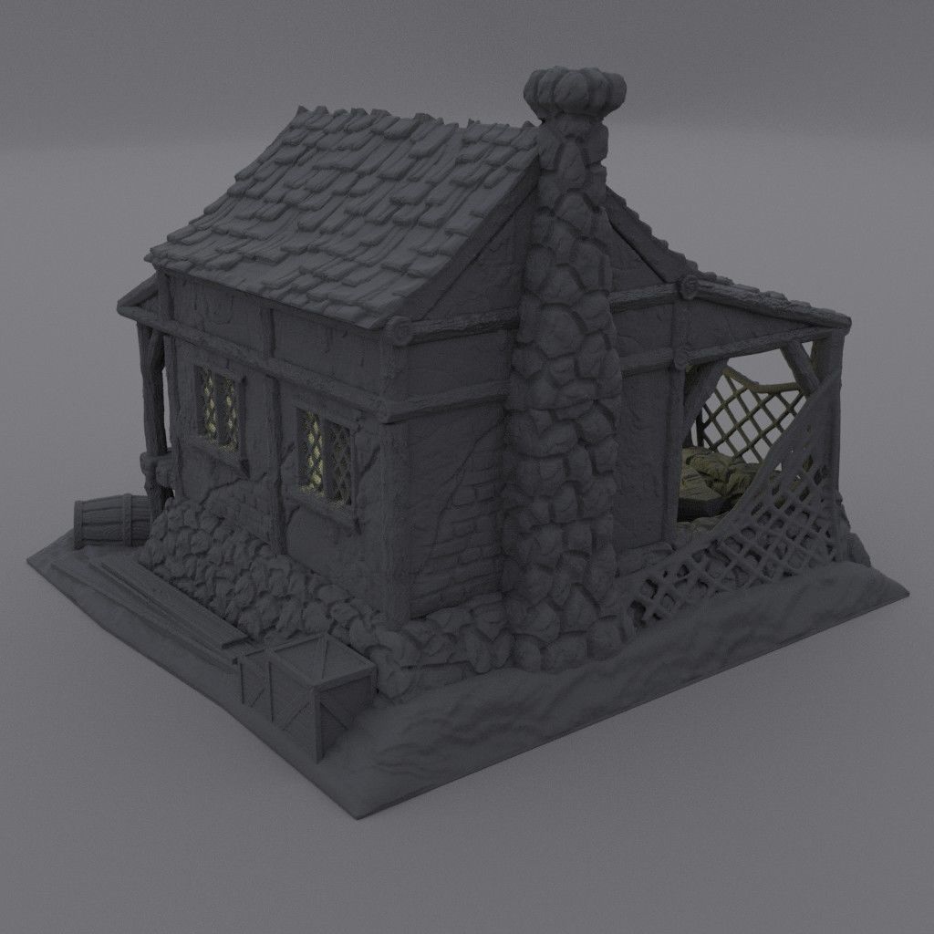 Seaside Shack Tabletop Terrain 28 MM 3D print model_2