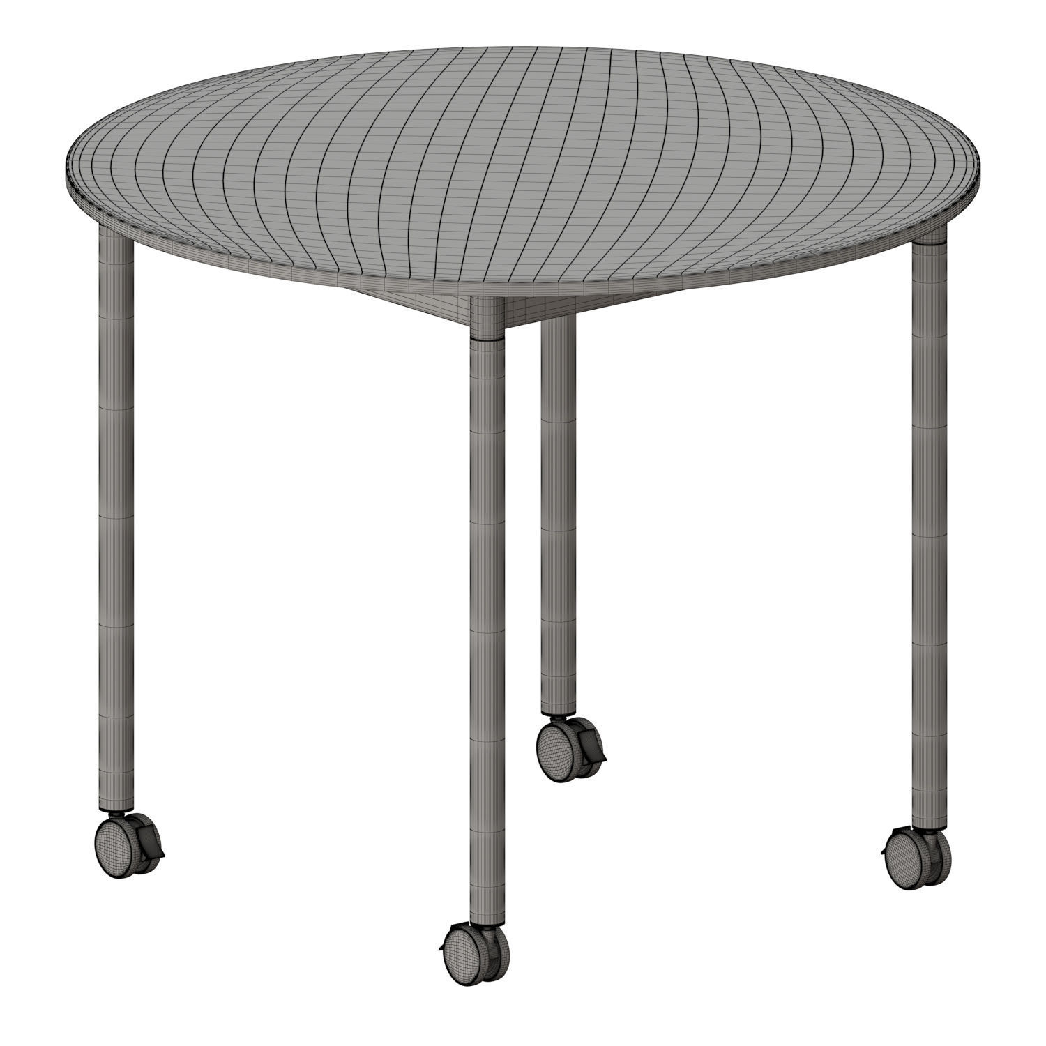 Base Round Table With Castors 3D model_4