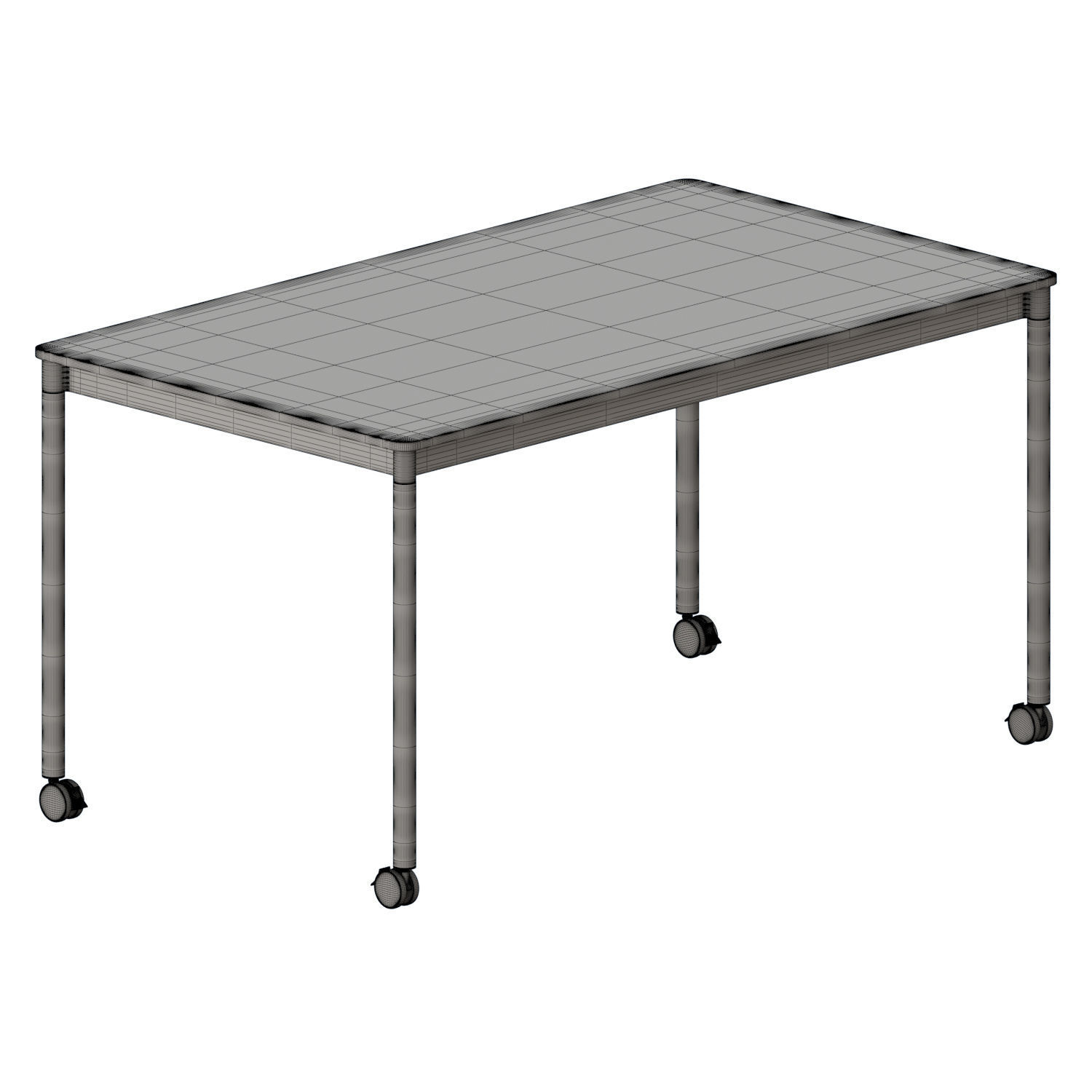 Base Table With Castors 3D model_4