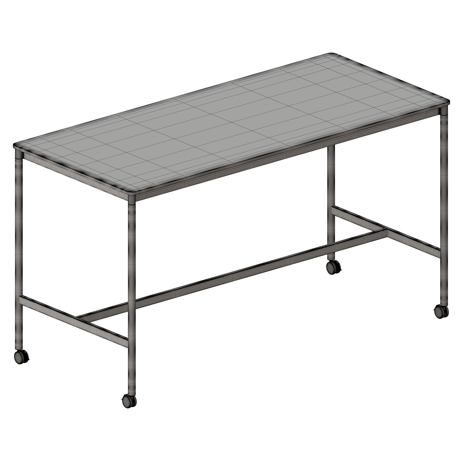 Base High Table With Castors 3D model_4