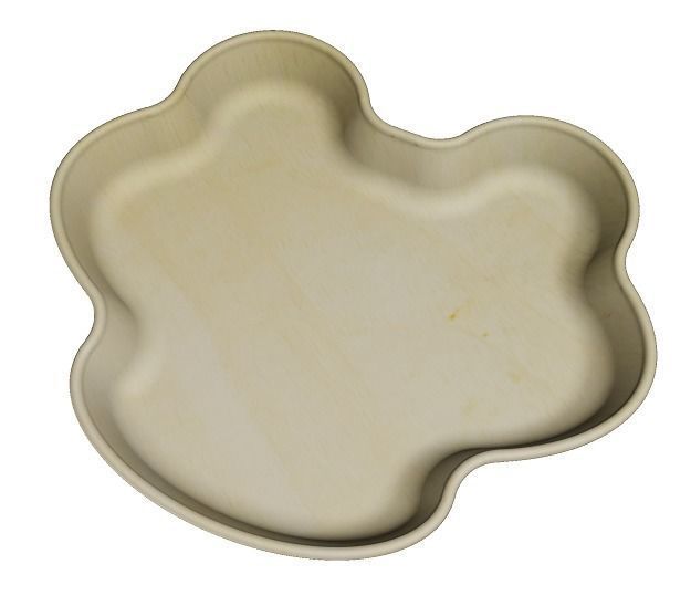 Wooden Food Plate 3D model_1