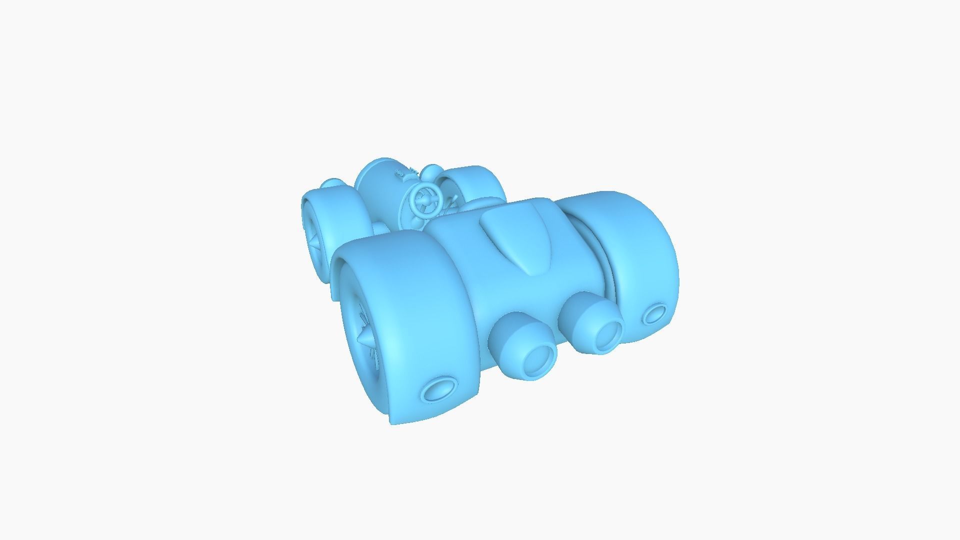 Cartoon Kart E08 Aqua - Vehicle Racing Design Low-poly 3D model_10