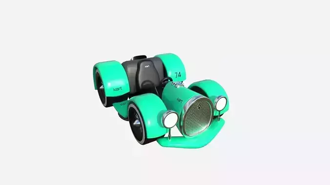 Cartoon Kart E08 Aqua - Vehicle Racing Design Low-poly 3D model